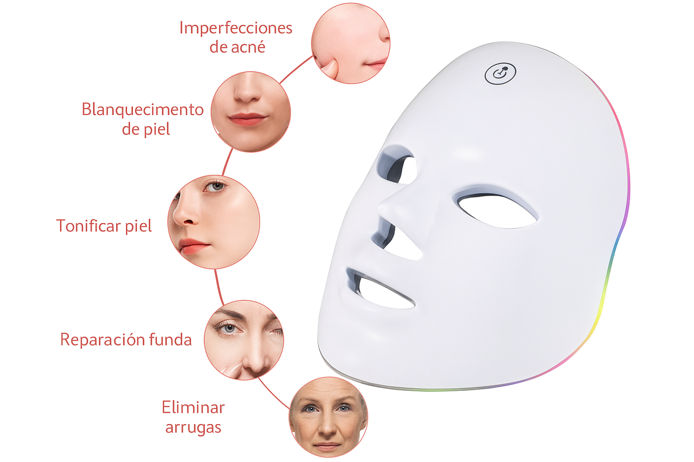 Mascara facial 7 colores